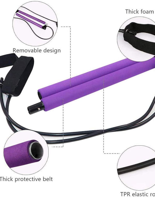 Load image into Gallery viewer, Yoga Pilates Bar Stick Exerciser Pull Rope Gym Workout Pilates Trainer
