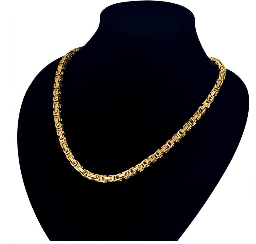4 MM 14k Gold Plated solid 24" Byzantine Link