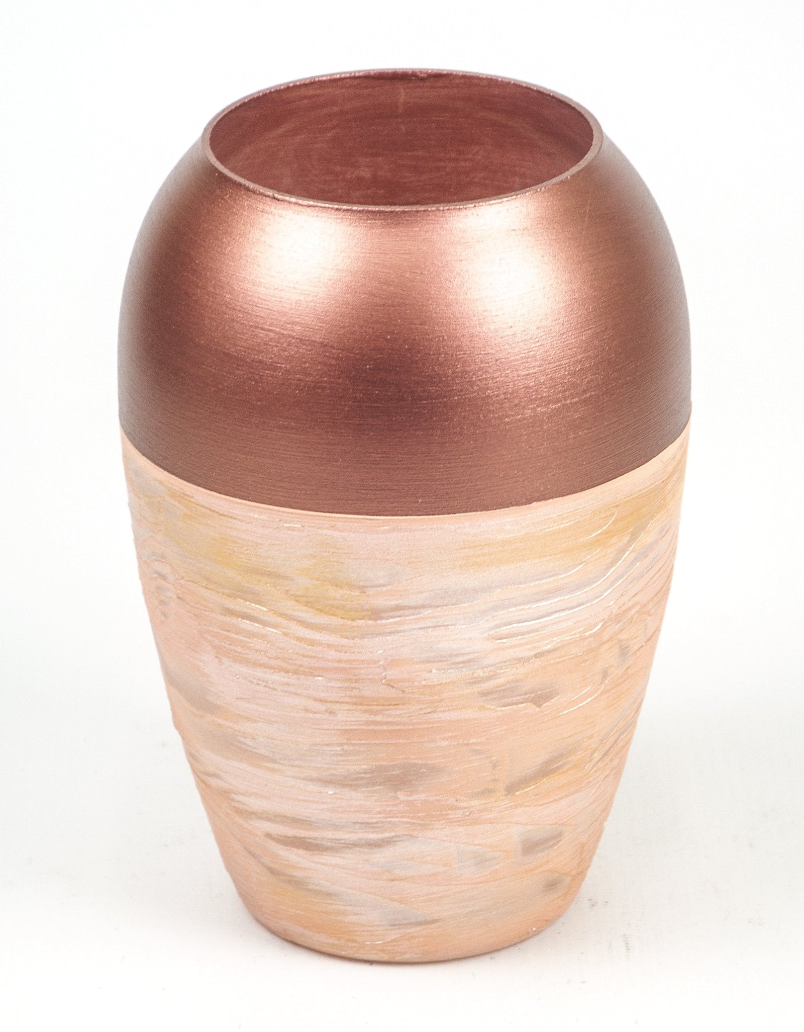 Handpainted Glass Copper Art Bud Vase | Interior Design Home Room