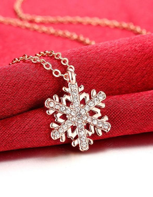 Load image into Gallery viewer, Crystal Winter Snow Flake Necklace
