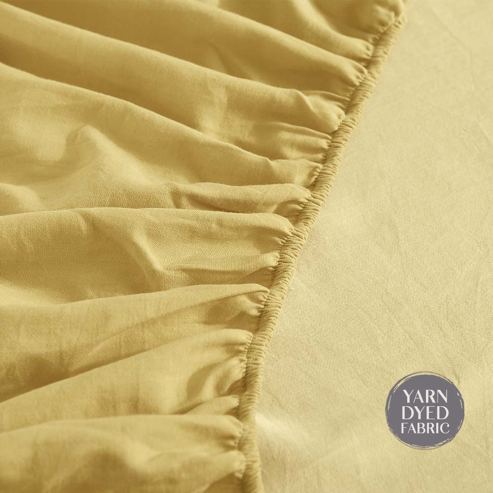 Cosy Club Bed Sheet Set Cotton Double Yellow
