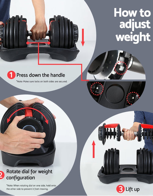 Load image into Gallery viewer, 24kg Adjustable Dumbbell Dumbbells Weight Plates Home Gym Fitness
