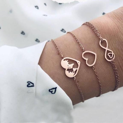 Load image into Gallery viewer, Love &amp; Peace in the World Rose Gold 3 Piece Set
