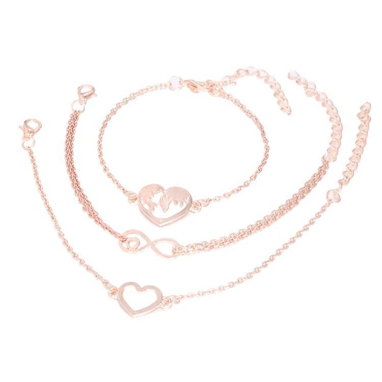 Love & Peace in the World Rose Gold 3 Piece Set