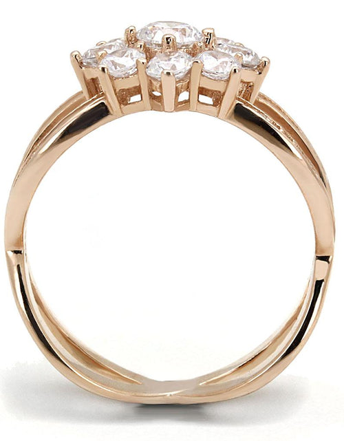 Load image into Gallery viewer, TS586 - Rose Gold 925 Sterling Silver Ring with AAA Grade CZ  in Clear
