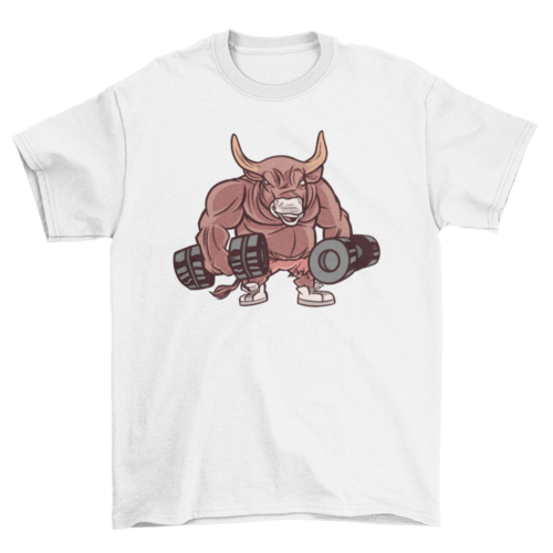 Dumbbell bull t-shirt