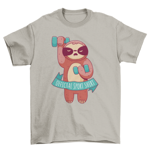 Fitness sloth with dumbbells t-shirt