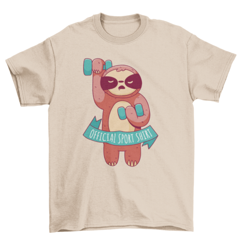 Load image into Gallery viewer, Fitness sloth with dumbbells t-shirt
