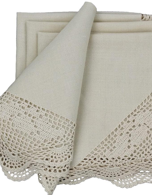 Load image into Gallery viewer, XD50002 Hand-Stitched Crochet Napkin, 21&quot;x21&quot;, Set of 4
