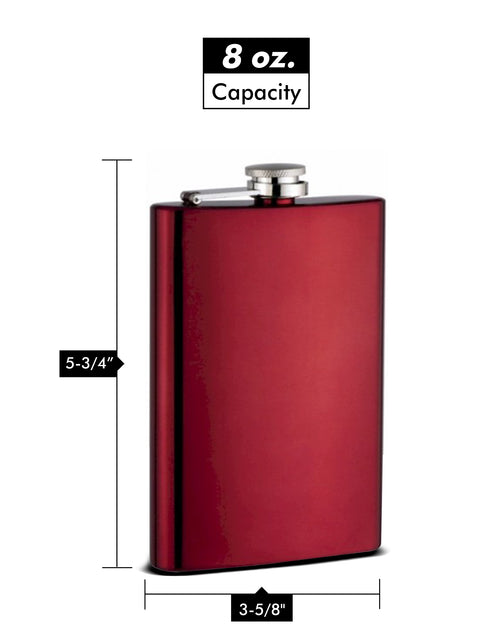 Load image into Gallery viewer, Neon Red 8oz Hip Flasks
