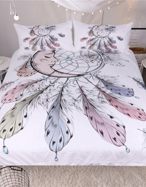 Load image into Gallery viewer, Moon Dreamcatcher Bedding Set Feathers Duvet Cover
