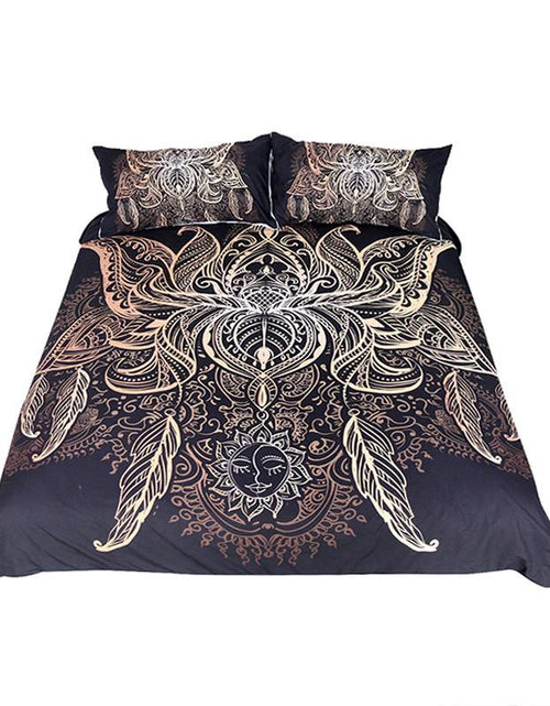 Load image into Gallery viewer, Lotus Bedding Set Queen Size Flower Bohemian Duvet
