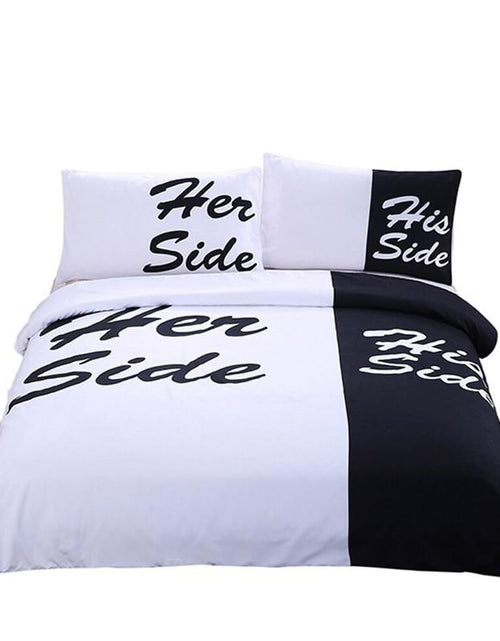 Load image into Gallery viewer, Black and White Bedding Set His Side &amp; Her Side
