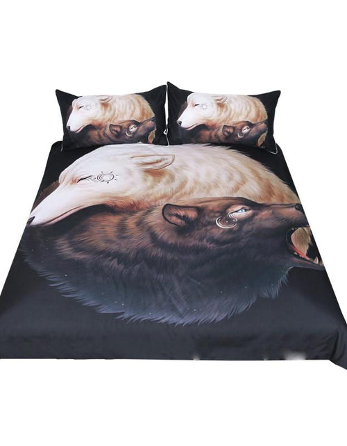 Load image into Gallery viewer, Yin and Yang Wolves Black by JoJoesArt Bedding Set
