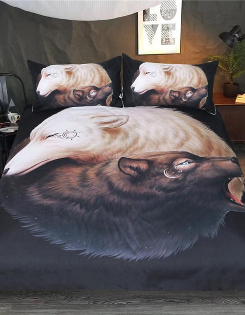Load image into Gallery viewer, Yin and Yang Wolves Black by JoJoesArt Bedding Set
