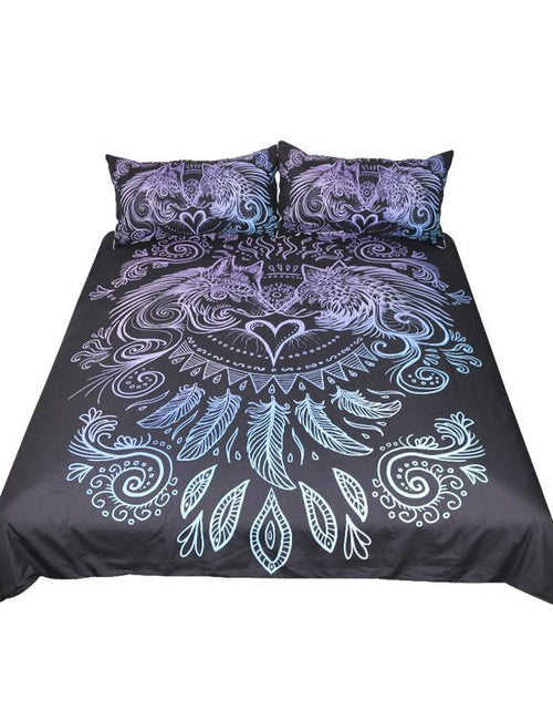 Load image into Gallery viewer, Wolves Heart by SunimaArt Bedding Set Blue and
