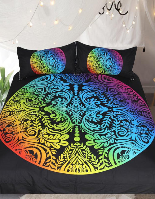Load image into Gallery viewer, Bohemian Bedding Set Rainbow Color Bed Cover With
